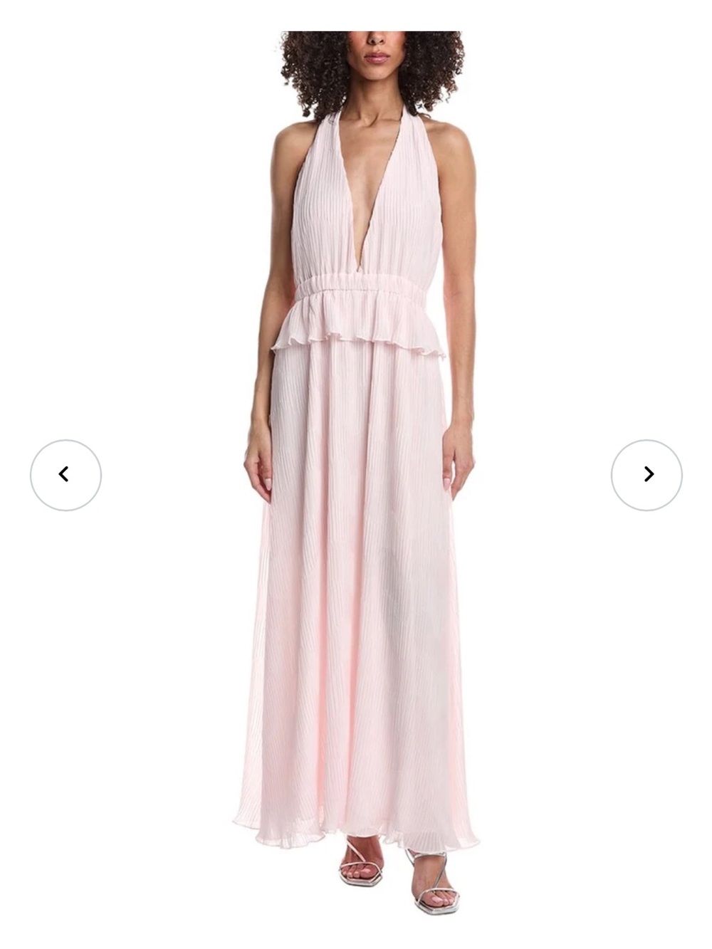 Ramy Brook Genevive Blush Halter Ruffle-Waist Maxi Dress NWT sample $565